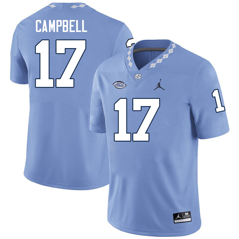 #17 Amare Campbell North Carolina Tar Heels Jerseys,Apparels,Uniforms Stitched-Carolina Blue